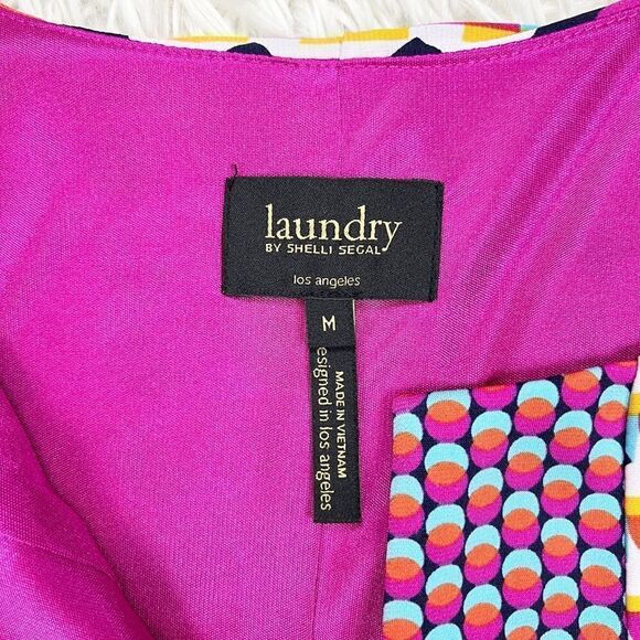 Laundry by Shelli Segal Pink Mod Geometric Shift Dress Size Medium - Picture 6 of 8